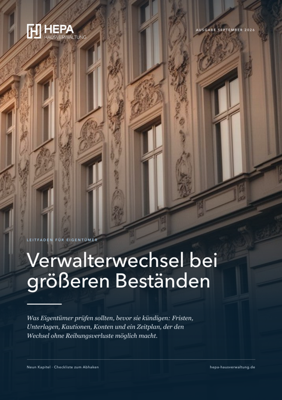 Titelblatt des Leitfadens Verwalterwechsel bei größeren Beständen