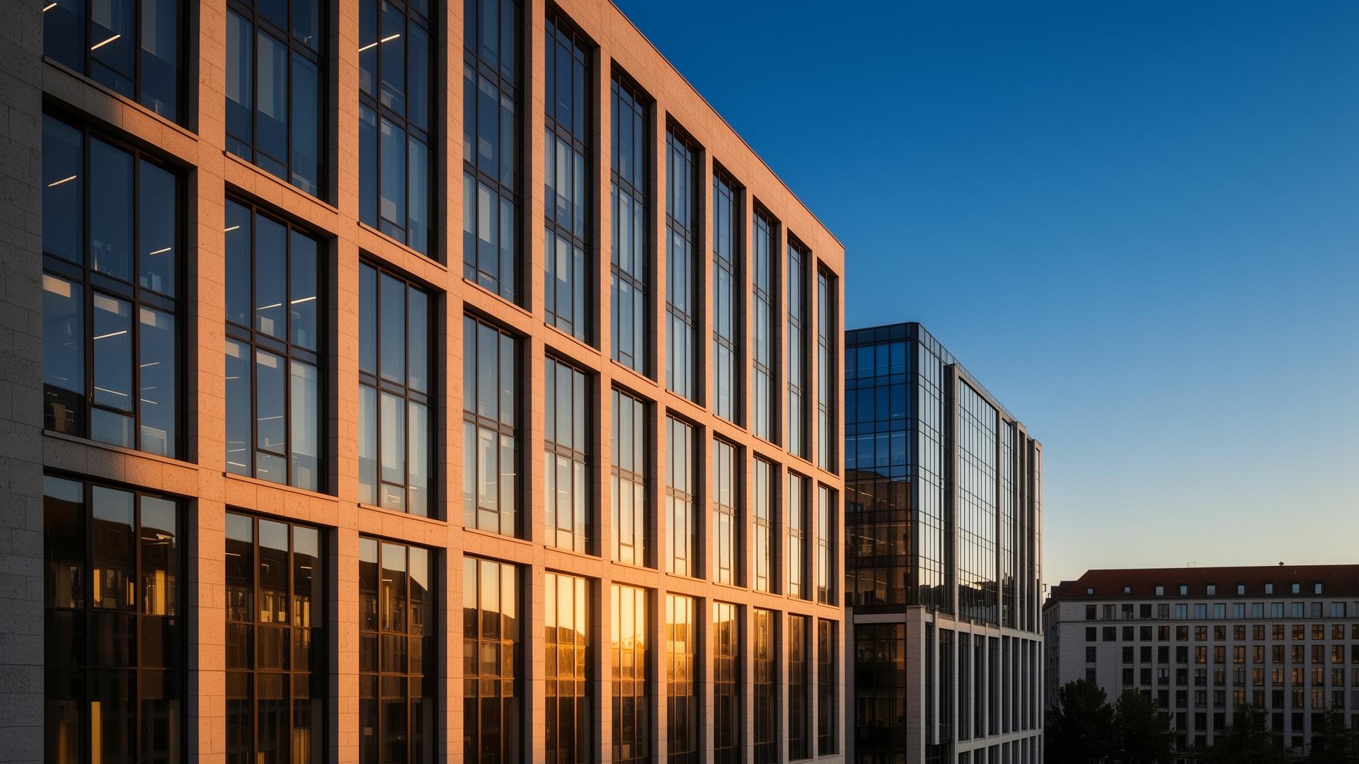 Berliner Gründerzeitfassaden im Abendlicht